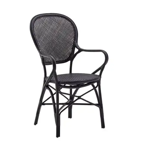 Sika-Design Rossini Stuhl mit Armlehnen SH: 45 cm - Schwarz