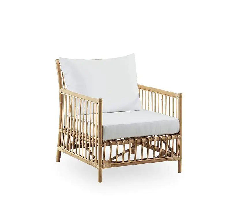 Sika-Design Caroline Loungesessel inkl. Sædehynde SH: 42 cm – Natur/A670 Michelangelo Weiß