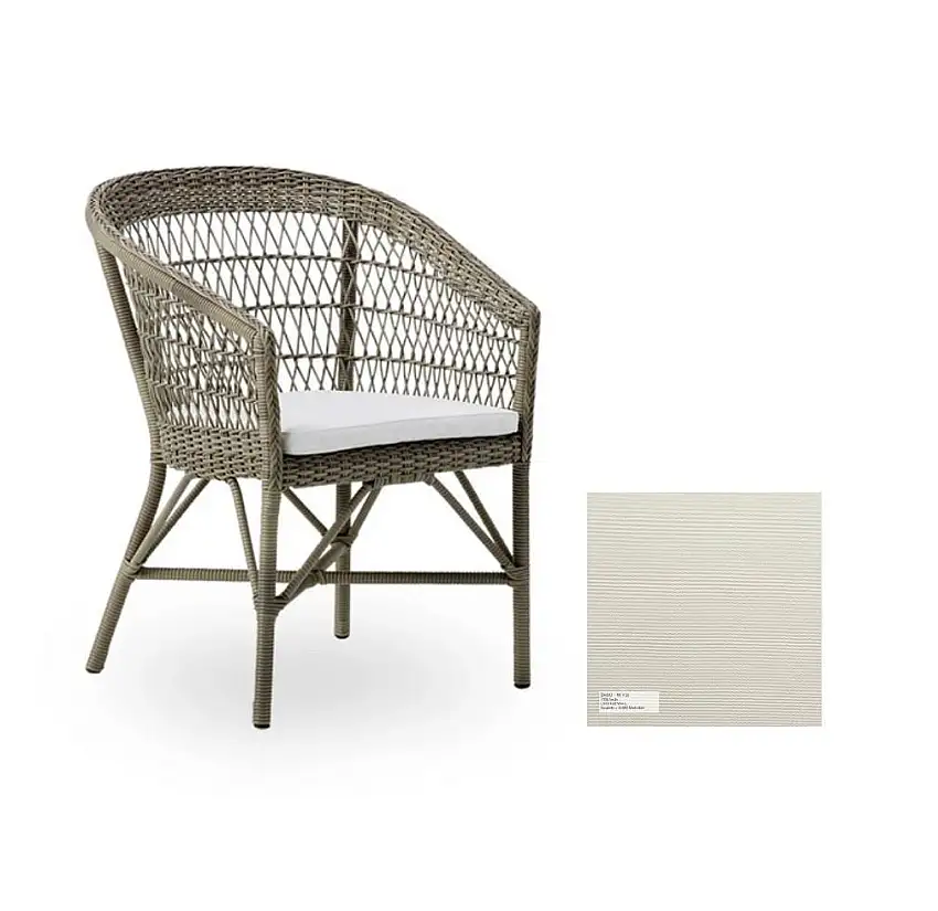 Sika-Design Emma Gartenstuhl inkl. Kissen SH: 45 cm – B450 Tempotest Weiß/Antikgrau
