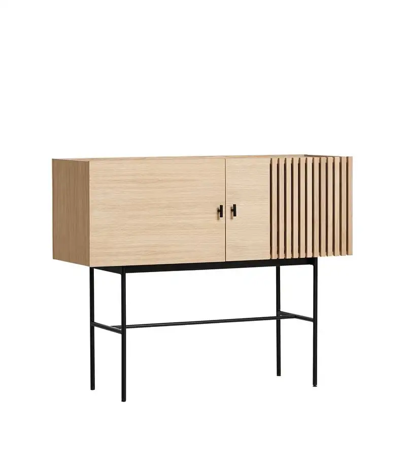 Woud Array Beistelltisch L: 120 cm – Weiß pigmentierte/lackierte Eiche