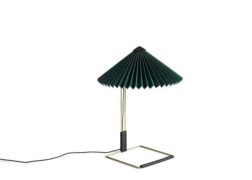 HAY Matin Tischlampe Klein H: 38 cm - Grün / Messing