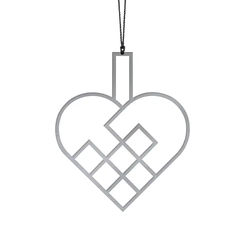 Felius Weihnachtsherzen hängend 2 Stück H: 7,6cm - Stahl OUTLET