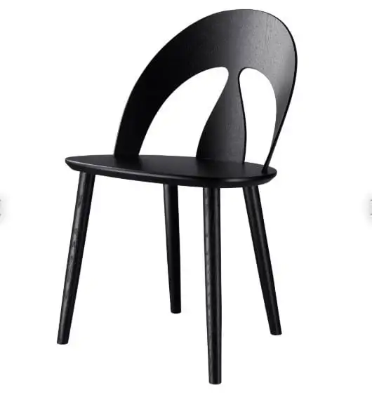 FDB Møbler J45 Børge Mogensen Schalenstuhl SH: 45 cm – Eiche/Schwarz