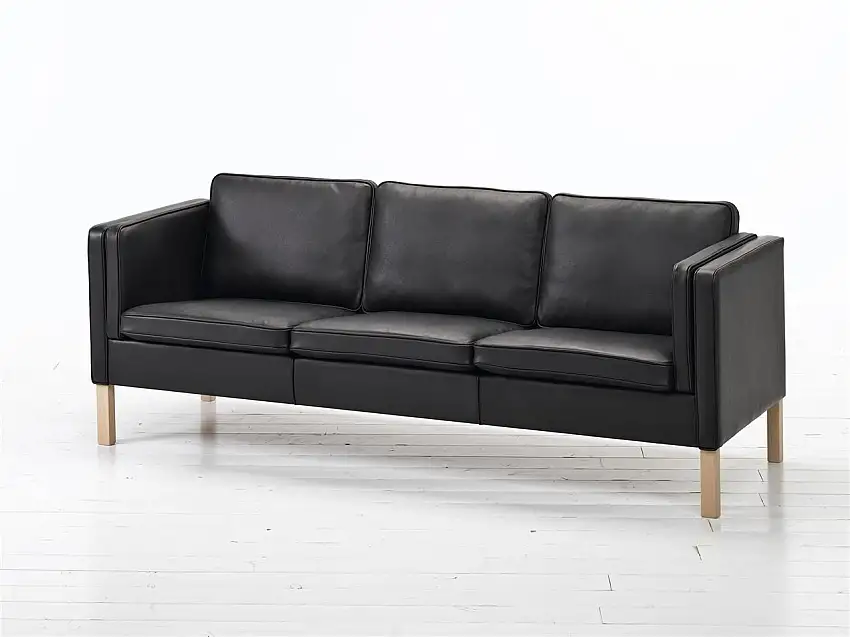 Mogens Hansen MH 212 3-Sitzer-Sofa L: 238 cm - Premium-Leder / Schwarz