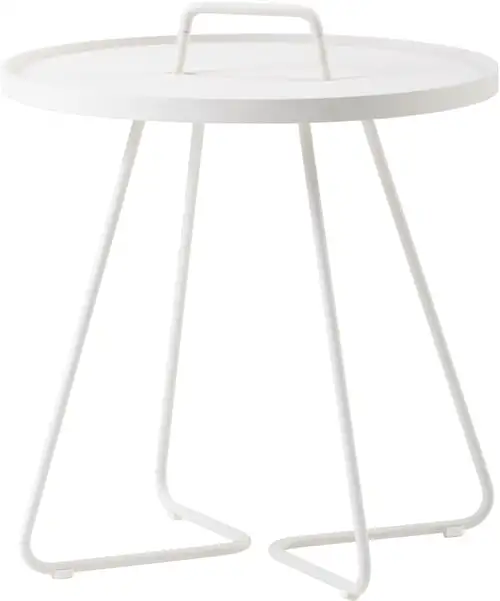 Cane-line Outdoor On-The-Move Beistelltisch Stor Ø: 52 cm - Weiß