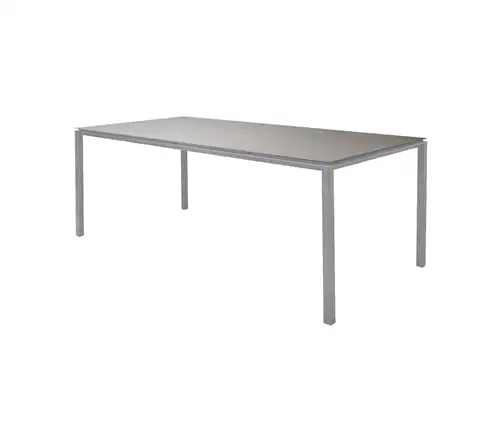 Cane-line Outdoor Pure Gartentisch 200x100 cm - Hellgrau/Betongraue Keramik