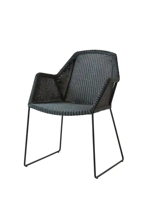 Cane-line Outdoor Breeze Stühl mit Meder SH: 45 cm - Schwarz