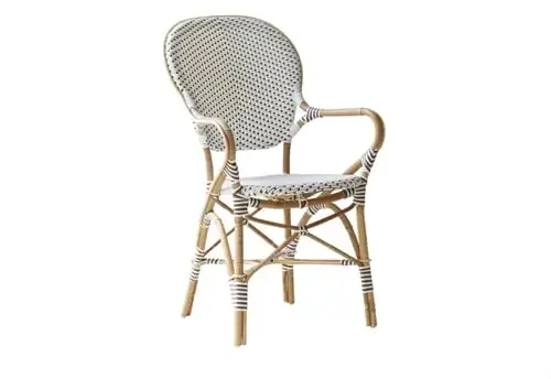 Sika-Design Isabell Caféstuhl mit Armlehnen SH: 45 cm - Weiß/Cappuchino