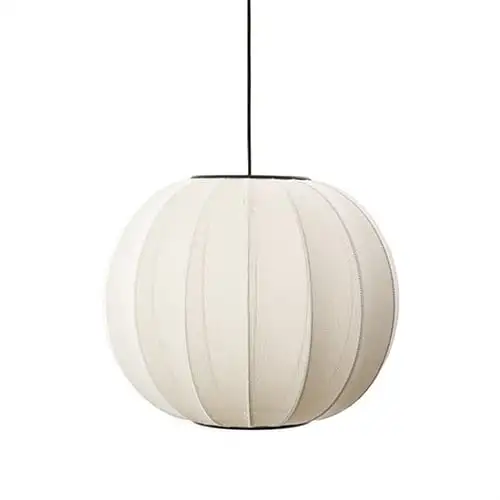 Von Hand gefertigter runder Anhänger aus Knit-Wit Ø: 45 cm – Perlweiß