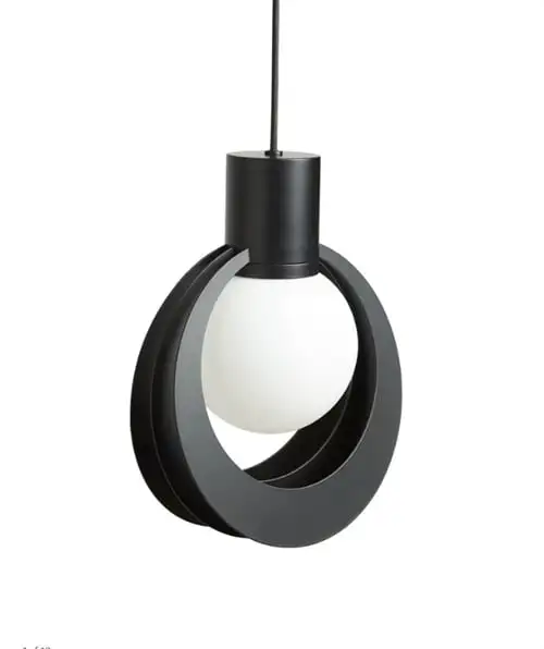 Lunar-Anhänger aus Wolle, mittelgroß, Ø: 26 cm – Schwarz
