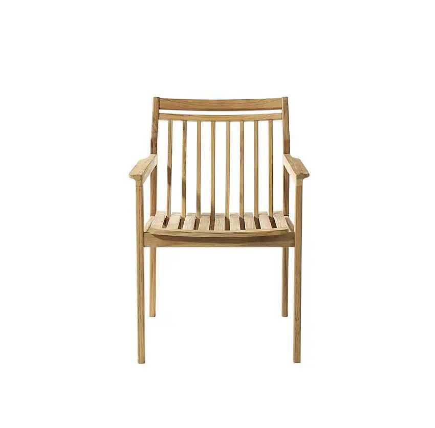 FDB Møbler M1 Sammen Gartenstuhl SH: 46 cm – Massives Teakholz/Natur