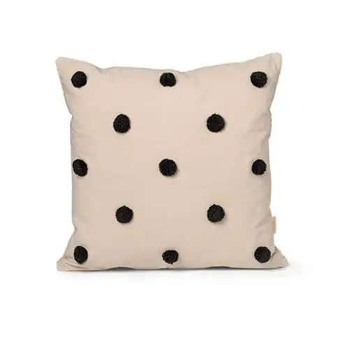 Ferm Living Dot Tufted Kissen 48x48 cm - Sandschwarz