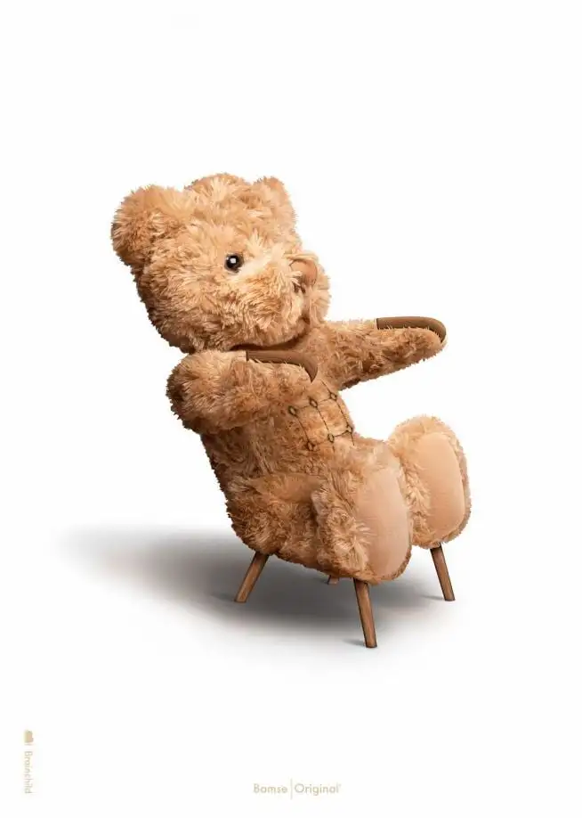 Brainchild-Poster 50 x 70 cm – Teddybär/weißer Hintergrund OUTLET