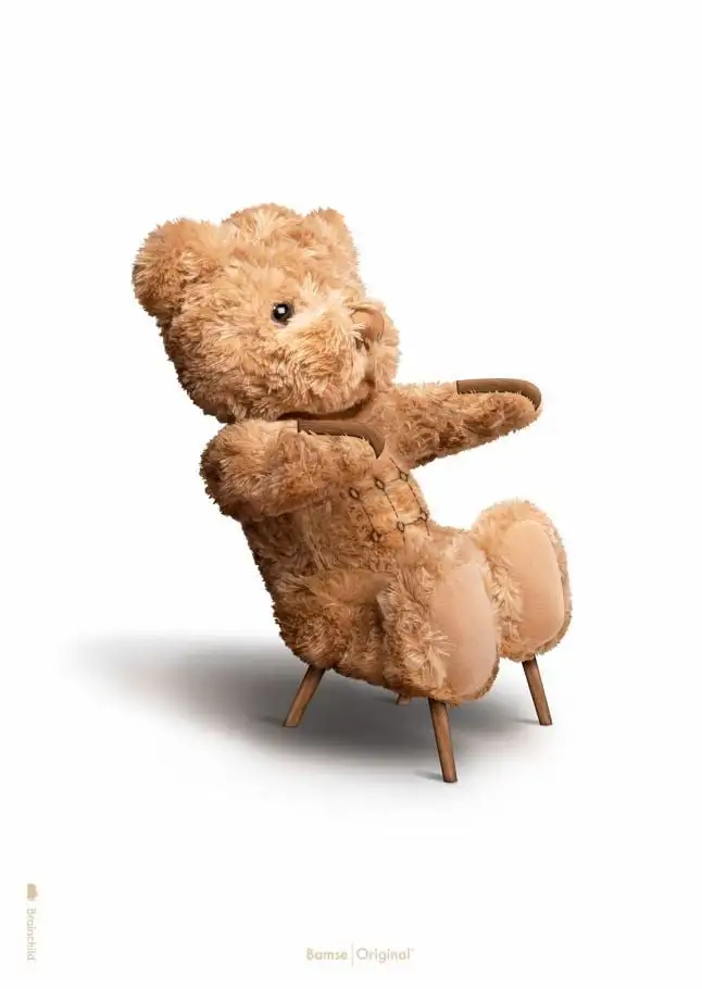 Brainchild-Poster 30 x 40 cm – Teddybär/weißer Hintergrund OUTLET