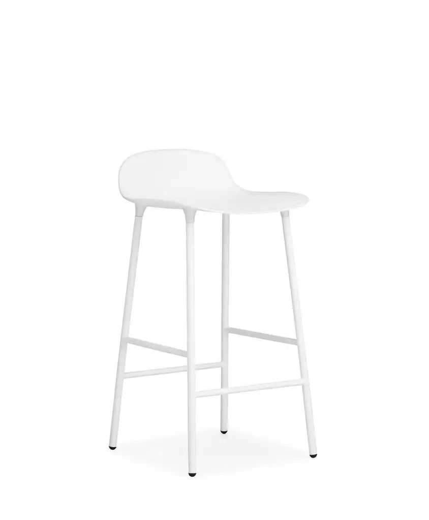 Normann Copenhagen Form Barhocker SH: 65 cm – Weiß/Stahl