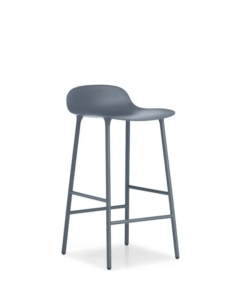 Normann Copenhagen Form Barhocker SH: 65cm - Blau/Stahl