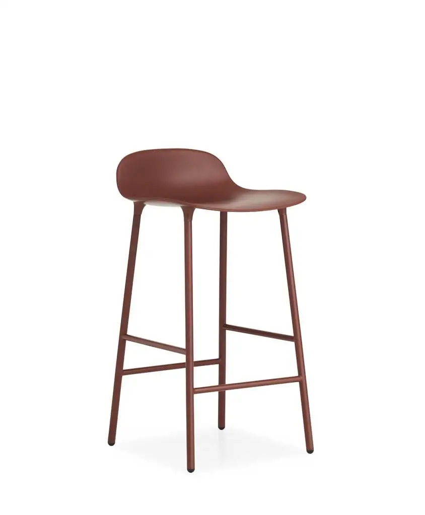 Normann Copenhagen Form Barhocker SH: 65cm - Rot/Stahl
