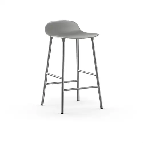 Normann Copenhagen Form Barhocker SH: 65 cm – Grau/Chrom