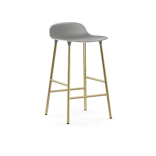 Normann Copenhagen Form Barhocker SH: 65 cm – Grau/Messing
