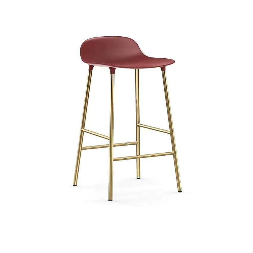 Normann Copenhagen Form Barhocker SH: 65cm - Rot/Messing