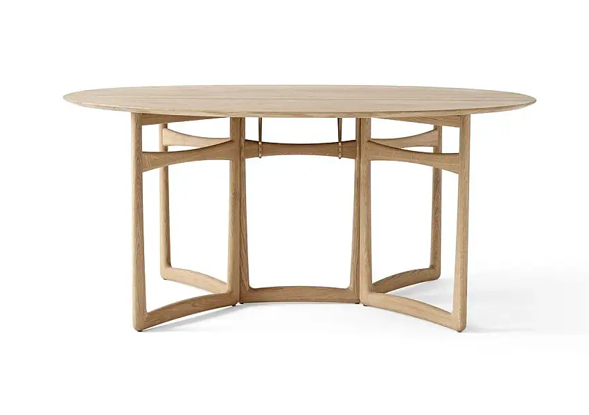 &Tradition Drop Leaf HM6 Esstisch H: 73 cm – Weiß geölte Eiche