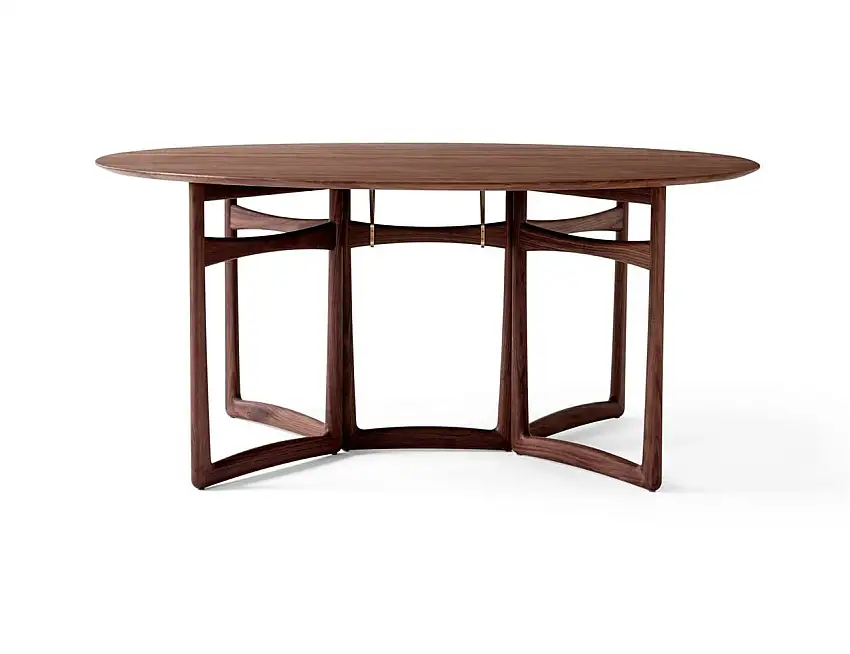 &Tradition Drop Leaf HM6 Esstisch H: 73 cm – Geöltes Walnussholz