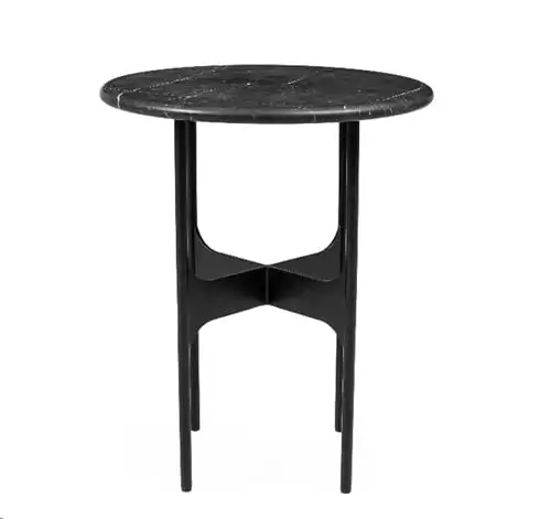 Wendelbo Floema Kleiner Couchtisch Ø: 40 cm – Schwarzer Marmor