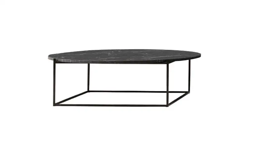 Wendelbo Circle Couchtisch Ø: 100 cm – Schwarzer Nero Marquina Marmor/Schwarz