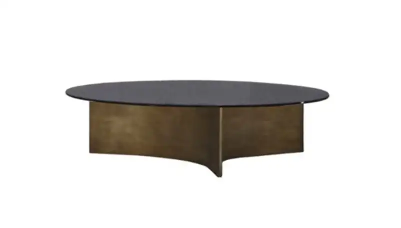 Wendelbo Arc Couchtisch groß Ø: 100 cm – Gestell aus lackiertem Glas/Bronze