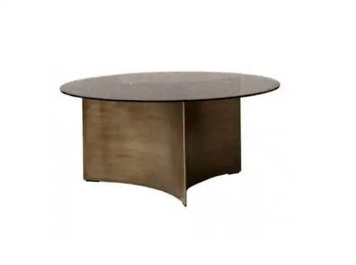 Wendelbo Arc Couchtisch, mittelgroß, Ø: 75 cm – Gestell aus lackiertem Glas/Bronze