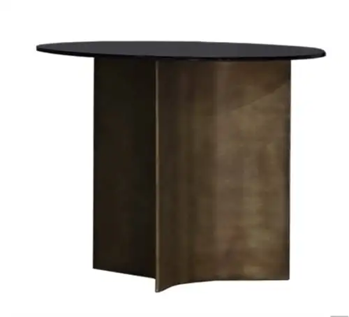 Wendelbo Arc Couchtisch Klein Ø: 50 cm - Gestell aus lackiertem Glas/Bronze