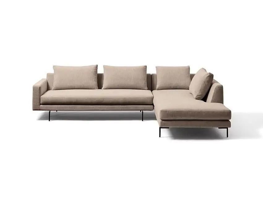 Wendelbo Edge V.2 Rechtsgerichtetes Ecksofa 289 x 229 cm – Soft 3/Schwarz lackierter Stahl