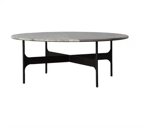 Wendelbo Floema Großer Couchtisch Ø: 85 cm – Grauer Marmor