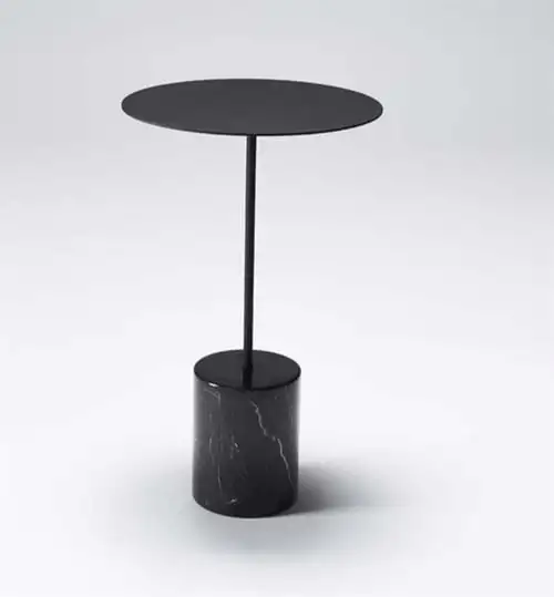 Wendelbo Caliber Beistelltisch hoch Ø: 32 cm – schwarzer Marmor/pulverbeschichteter schwarzer Rahmen