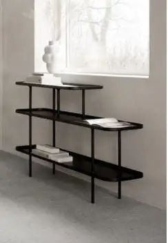 Wendelbo Slice Bücherregal Mittellang 76x185 cm - Pulverbeschichteter Stahl/Schwarz