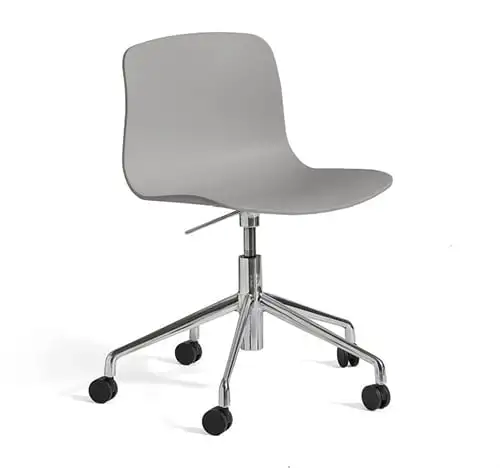 HAY AAC50 Bürostuhl mit Rollen SH: 42-56 cm – Betongrau/Aluminium