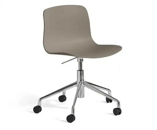 HAY AAC50 Bürostuhl mit Rollen SH: 42-56 cm – Khaki/Aluminium