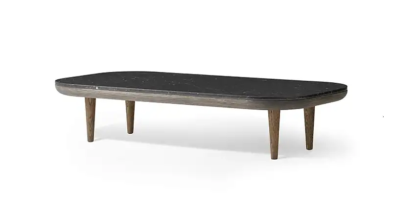 &Tradition Fly SC5 Loungetisch 60 x 120 cm – geräucherte geölte Eiche/geschliffenes Nero Marquina
