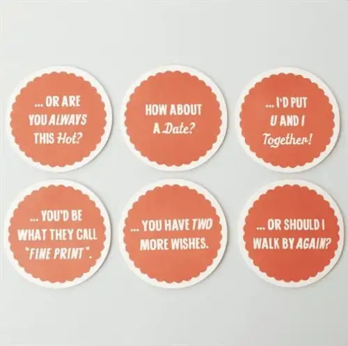 Neues Untersetzer-Set „Pick Up Lines“ von Mags – 6 Stück OUTLET