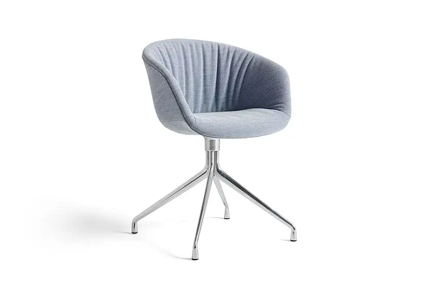HAY AAC 21 Soft About A Chair SH: 46 cm – Poliertes Aluminium/Steelcut Trio 716