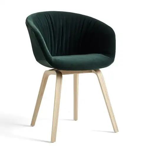 HAY AAC 23 Soft About A Chair SH: 46 cm – Lackiertes Eichenfurnier/Lola Dunkelgrün