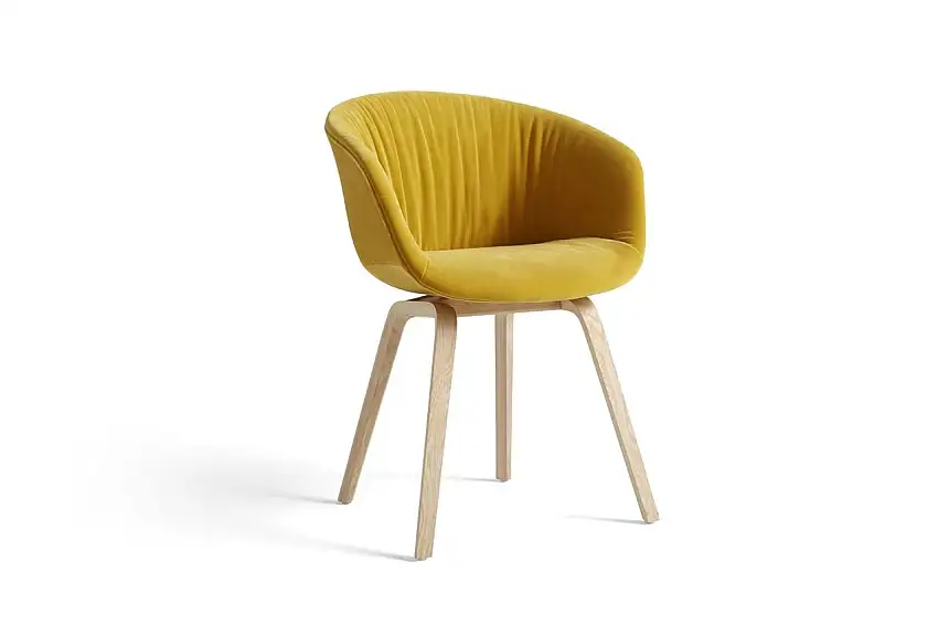 HAY AAC 23 Soft About A Chair SH: 46 cm – Lackiertes Eichenfurnier/Lola-Gelb