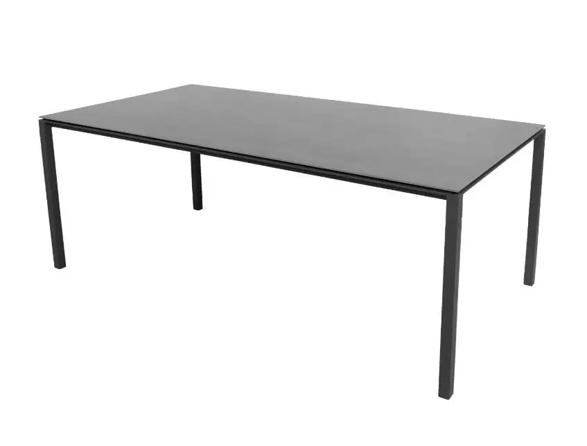 Cane-line Outdoor Pure Gartentisch 200x100 cm - Lavagrau/Basaltgraue Keramik