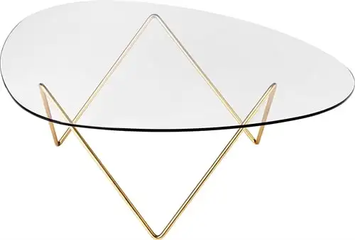 GUBI Pedrera Couchtisch 106 x 86 x 38 cm – Basis aus halbmattem Messing
