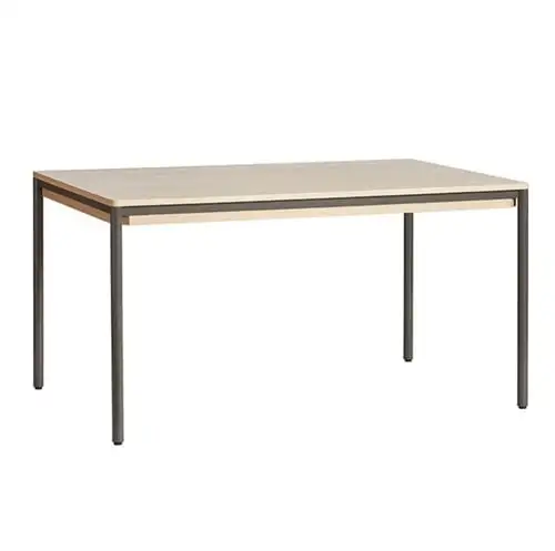 Woud Piezas Esstisch 85x140 cm – Weiße Eiche / Graue Metallbeine