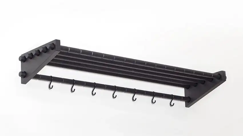 We Do Wood Moodstand Hutablage B: 98 cm – Schwarz lackierte Eiche