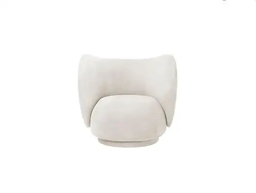 Ferm Living Rico Lounge Chair gebürstet SH: 41 cm – gebrochenes Weiß