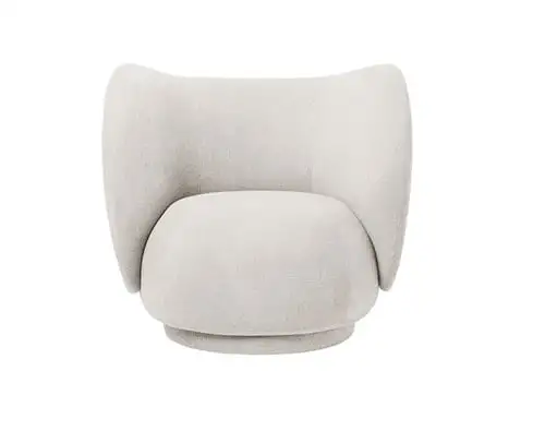 Ferm Living Rico Lounge Chair Boucle SH: 41 cm – gebrochenes Weiß
