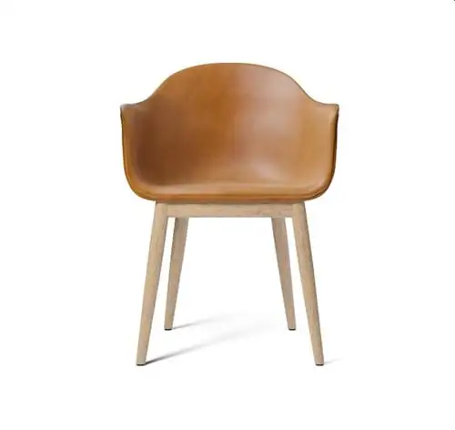 Audo Copenhagen Harbour Esszimmerstuhl SH: 45 cm – Gestell Khaki / Natureiche