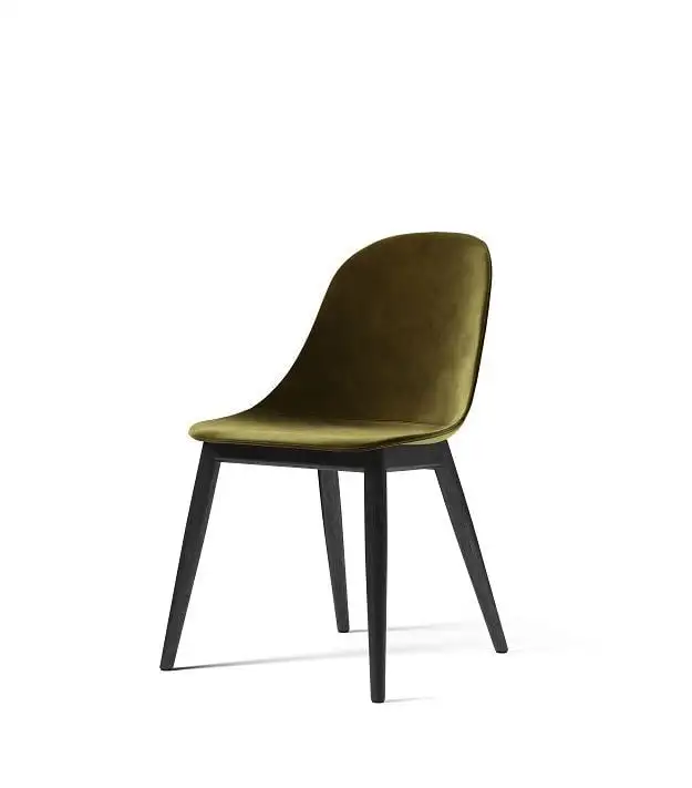 Audo Copenhagen Harbour Side Dining Chair SH: 45 cm – City Velvet CA7832/031 / Gestell aus schwarzer Eiche